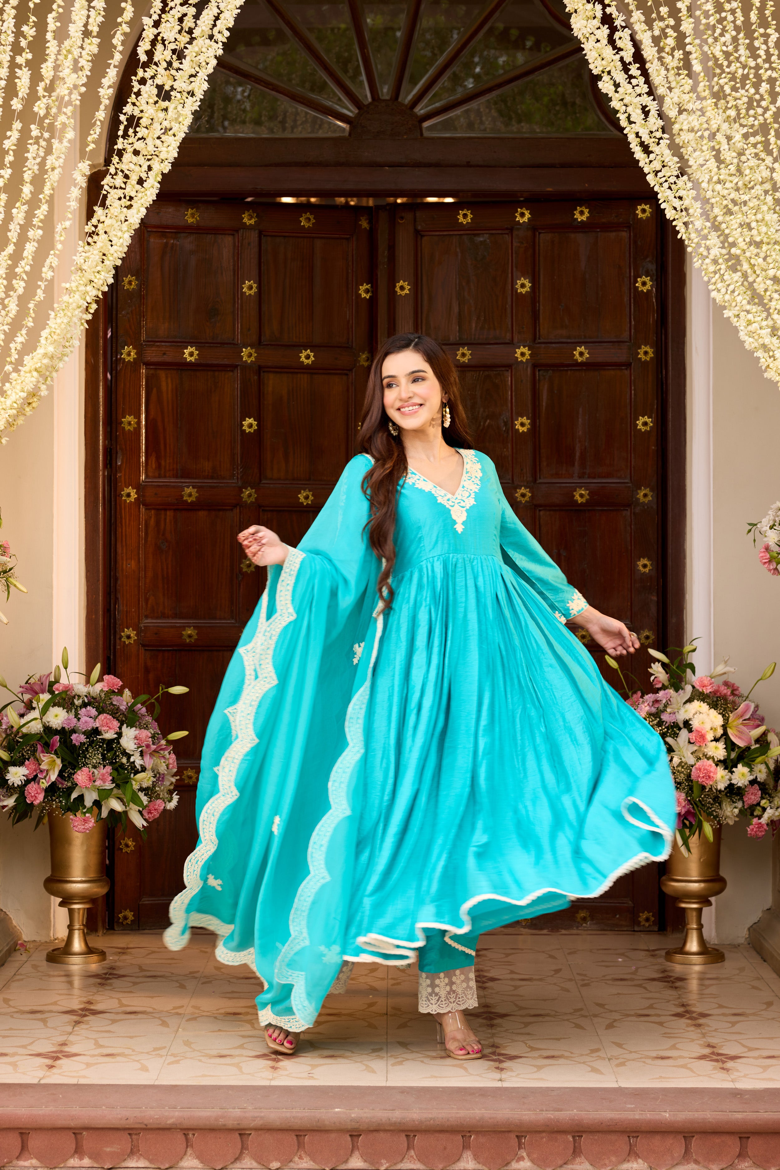 Pakizeh Turquoise Blue Suit Set