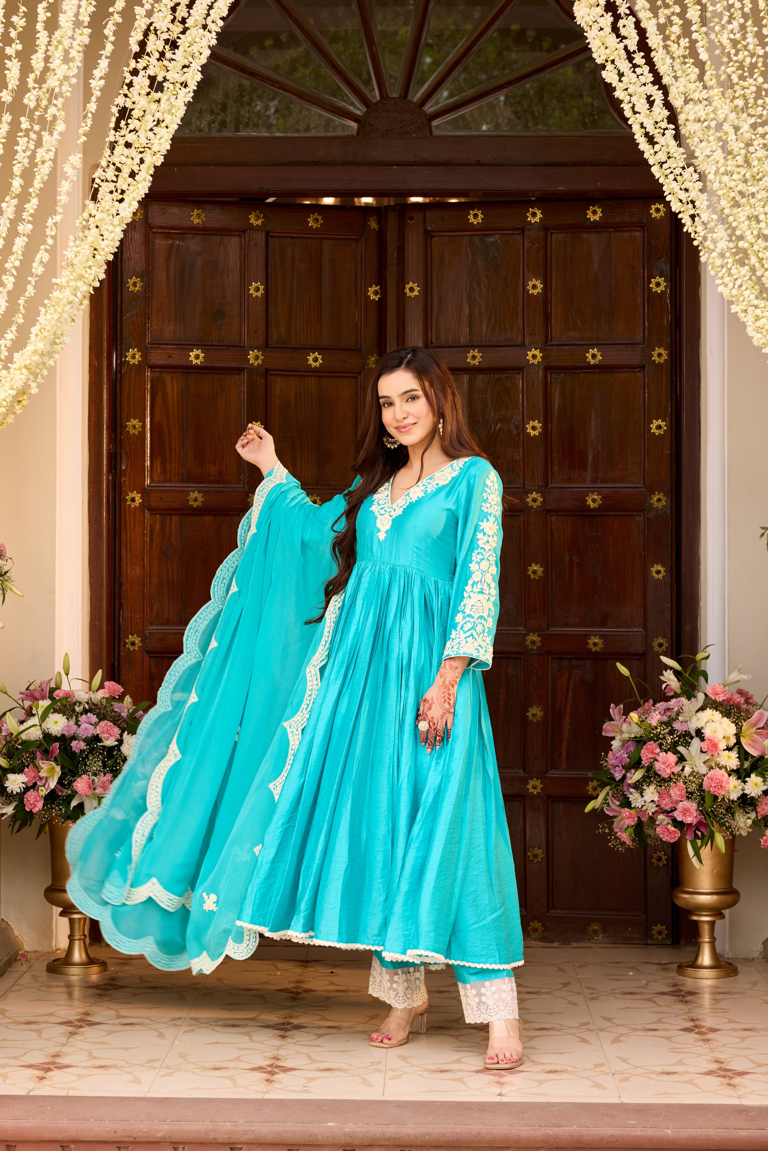 Pakizeh Turquoise Blue Suit Set