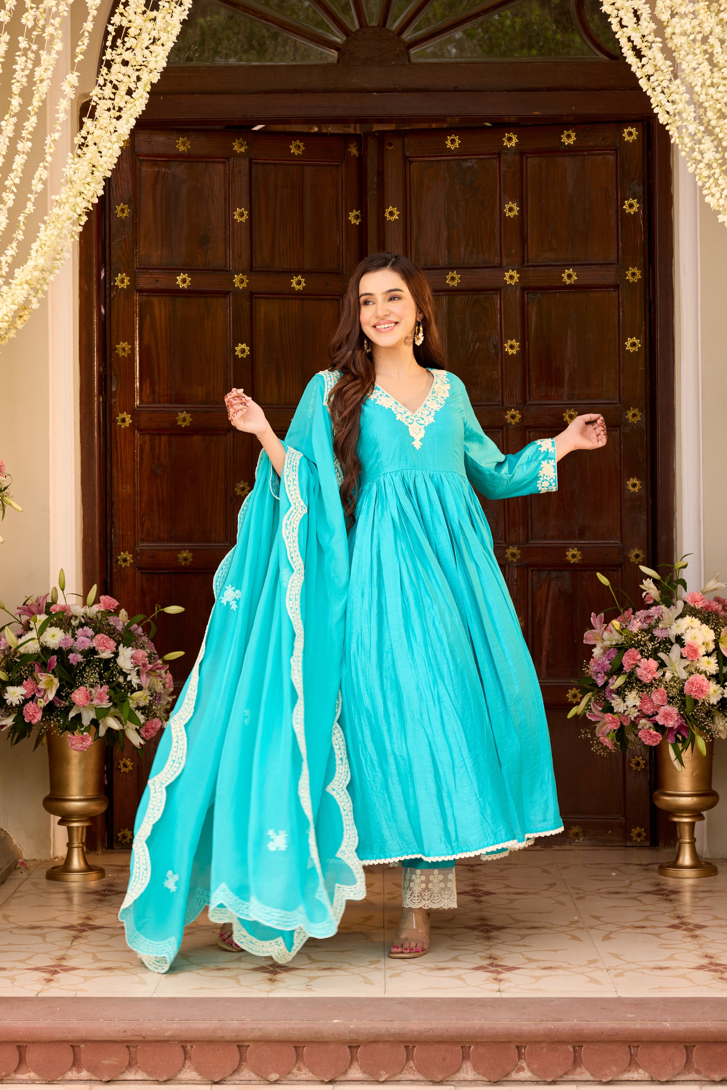 Pakizeh Turquoise Blue Suit Set