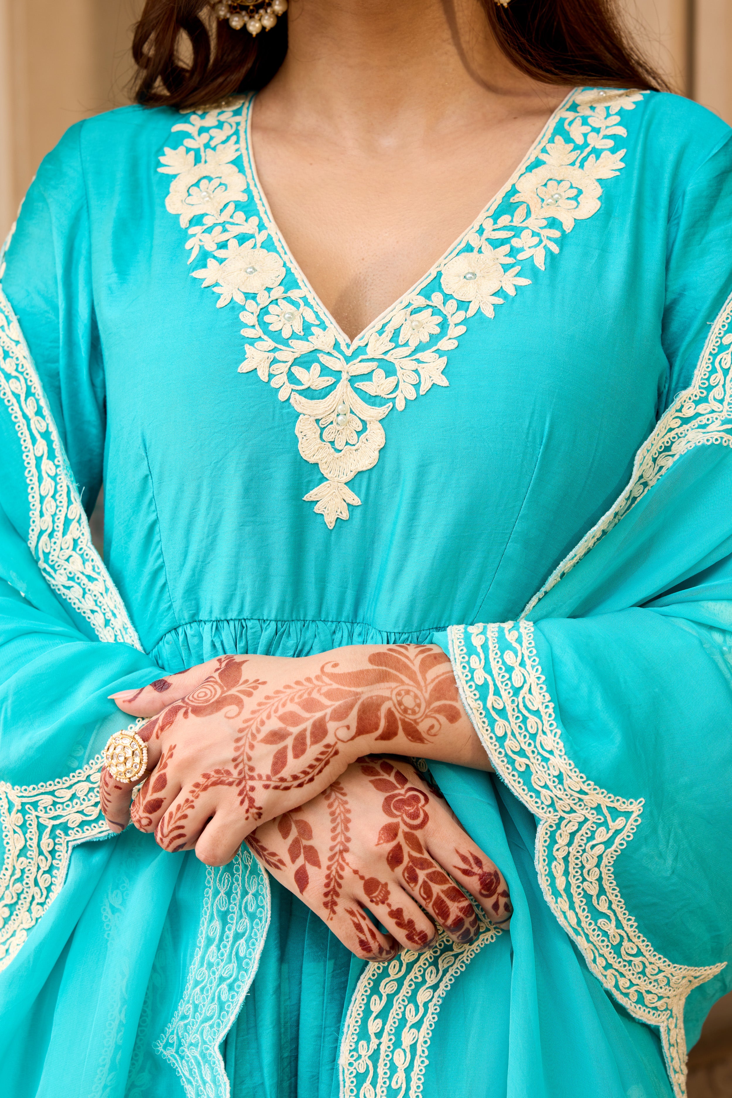 Pakizeh Turquoise Blue Suit Set