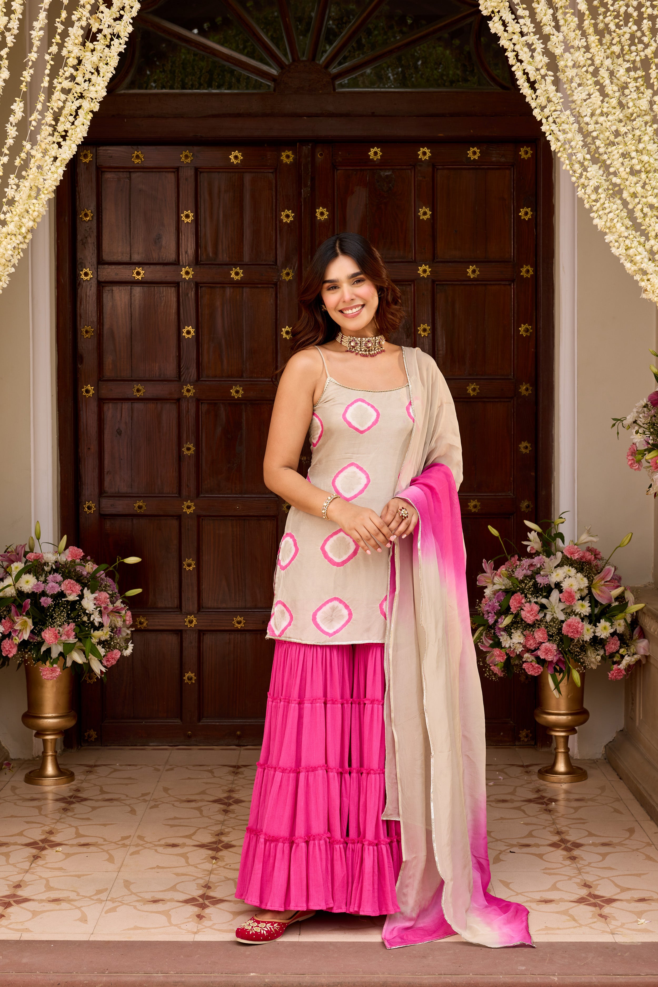 FALAK RANI GRAY SHARARA SET