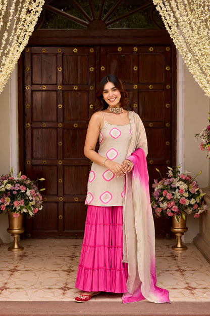 FALAK RANI GRAY SHARARA SET