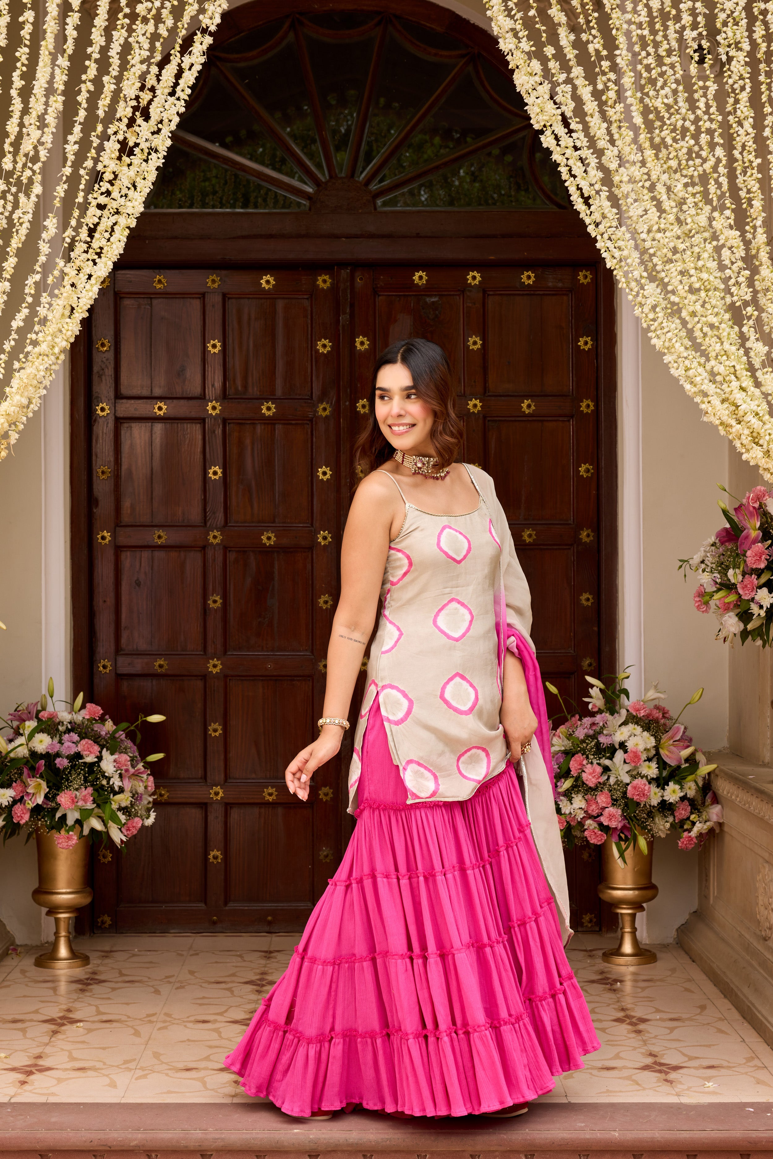 FALAK RANI GRAY SHARARA SET