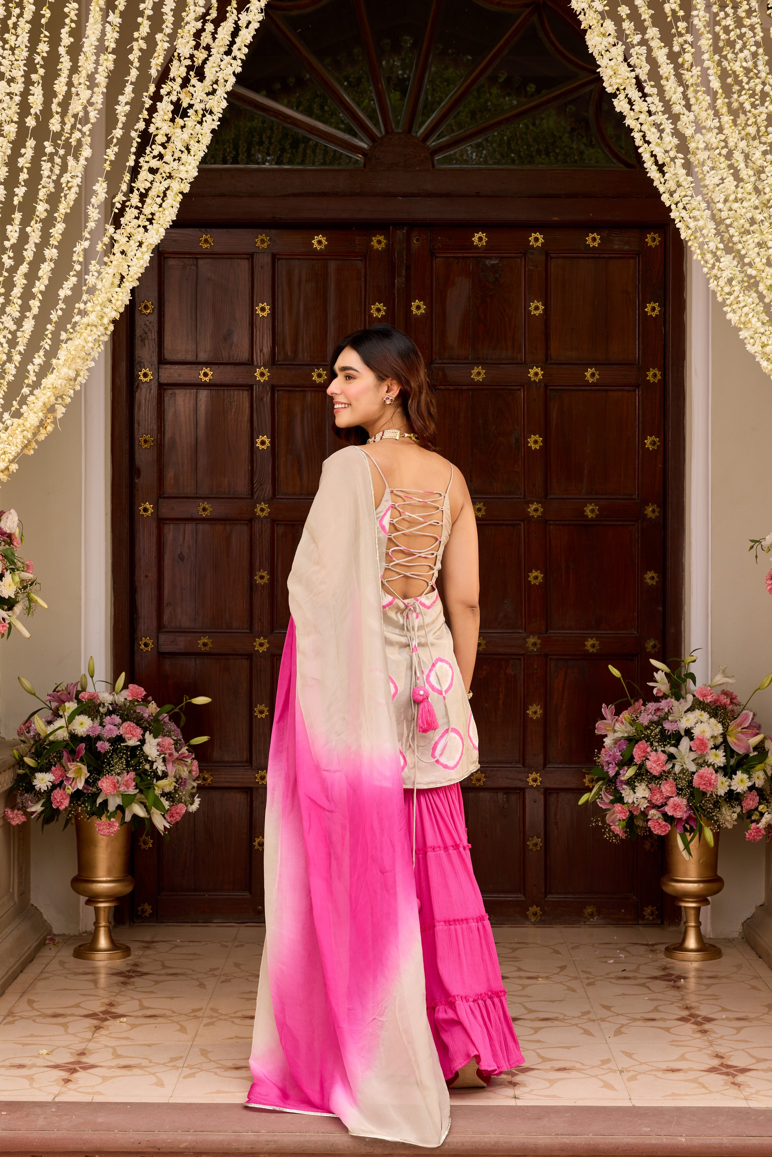 FALAK RANI GRAY SHARARA SET