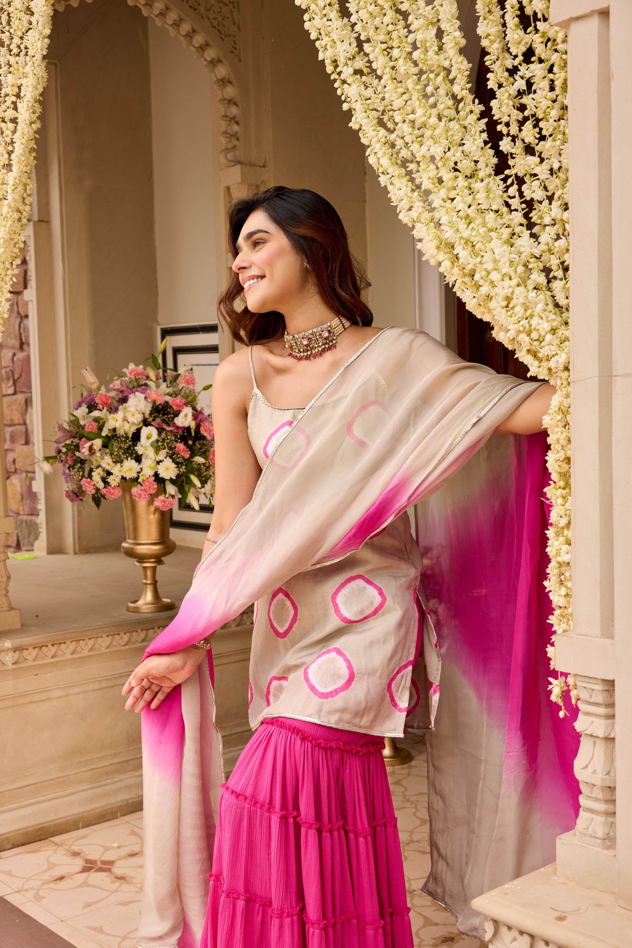 FALAK RANI GRAY SHARARA SET
