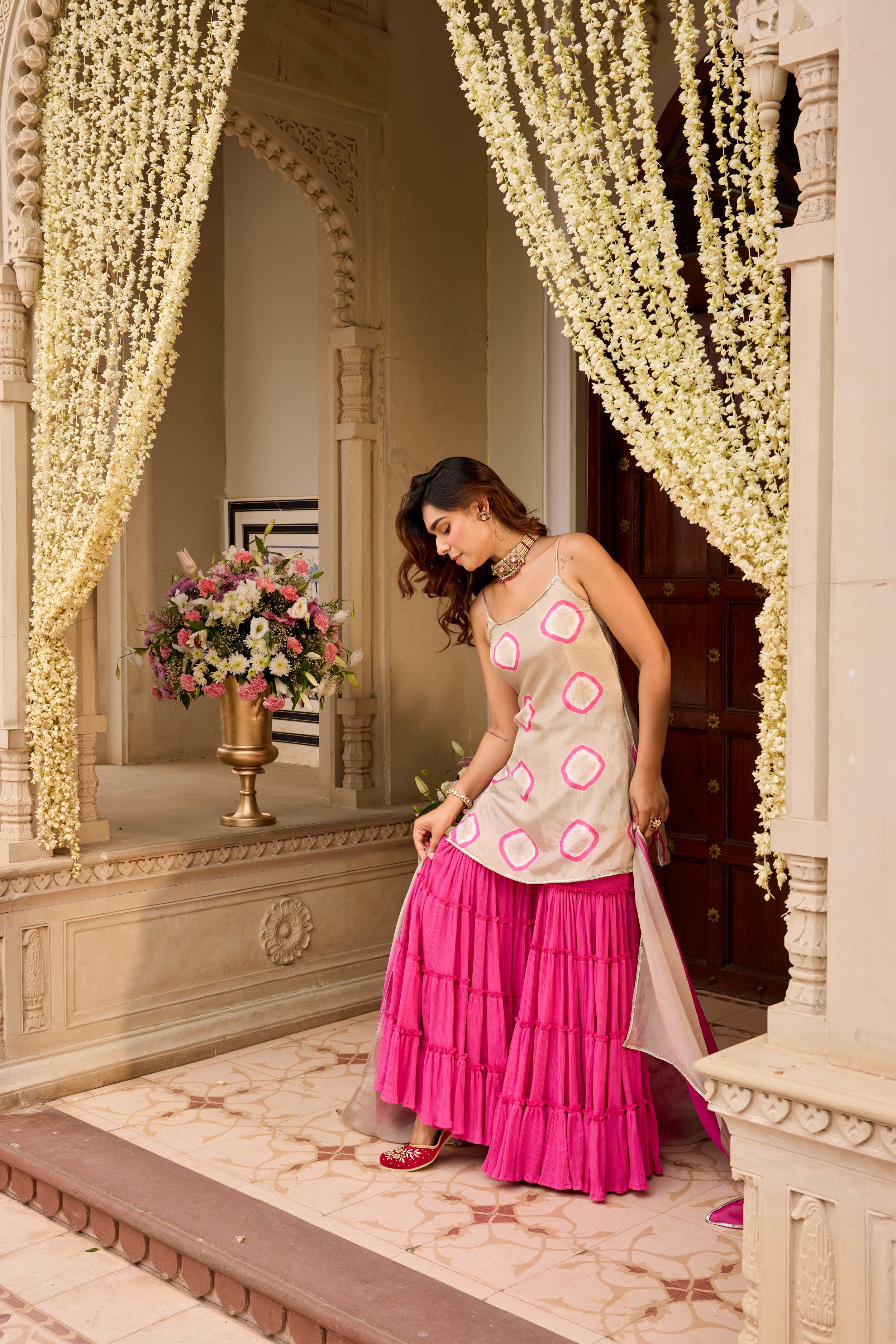 FALAK RANI GRAY SHARARA SET