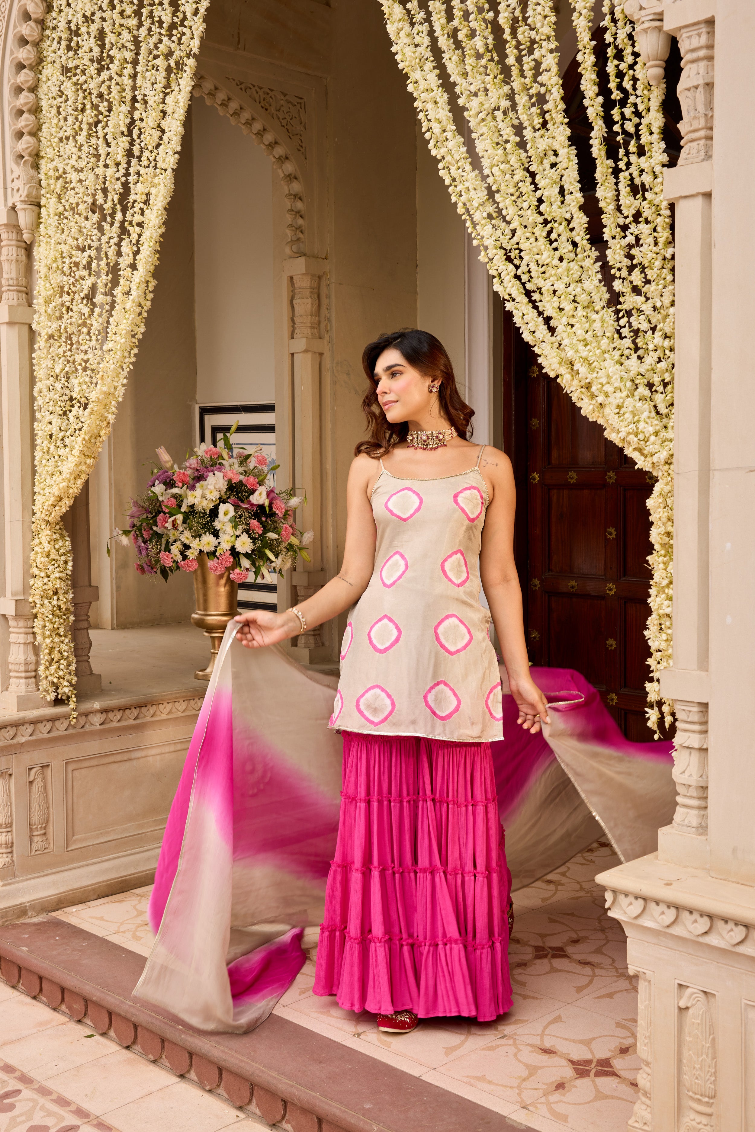 FALAK RANI GRAY SHARARA SET