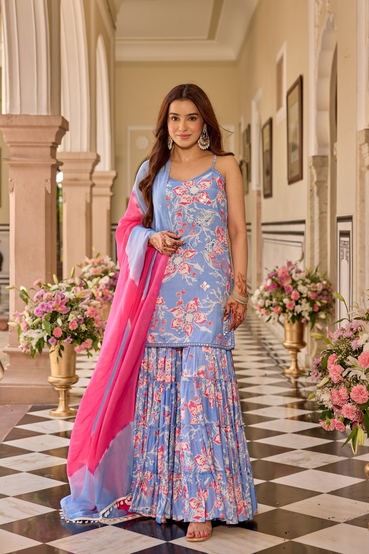 GULSHAN BLUE SHARARA SET