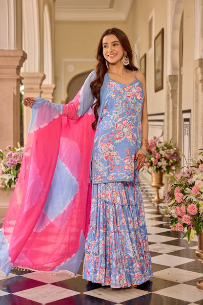 GULSHAN BLUE SHARARA SET