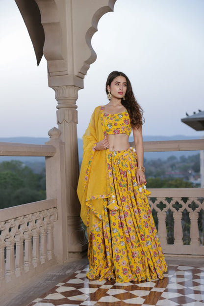 Bumblebee Yellow Lehenga Set