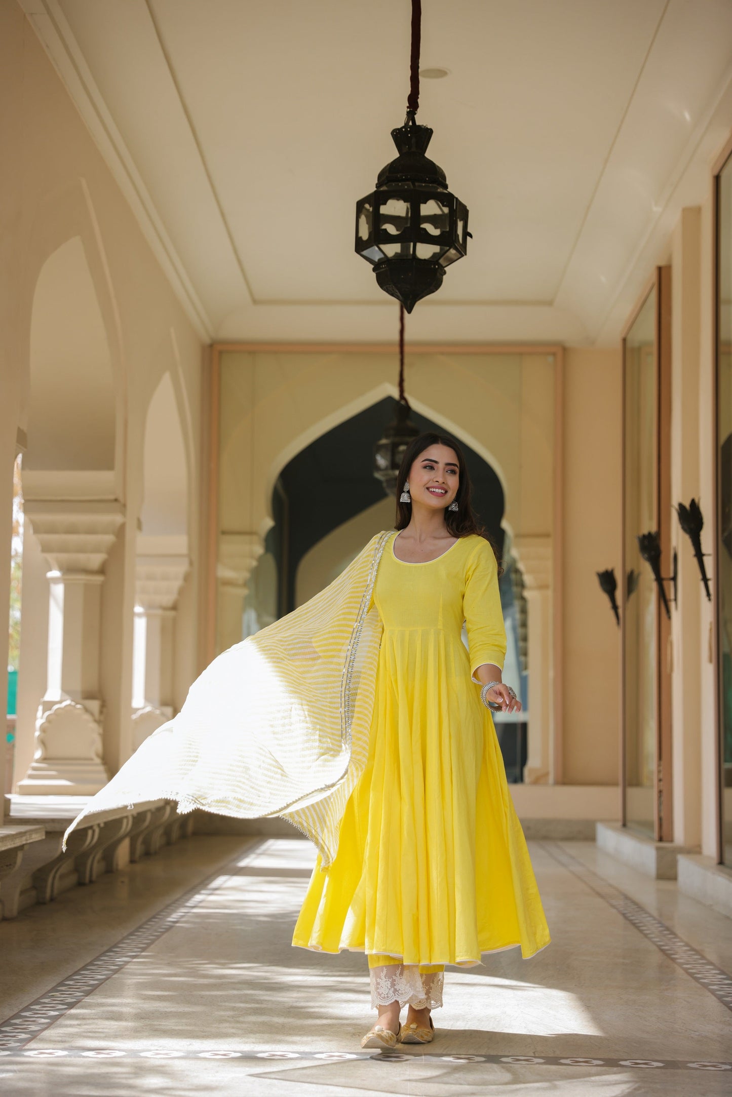 Yellow Daffodil Leheriya Suit Set