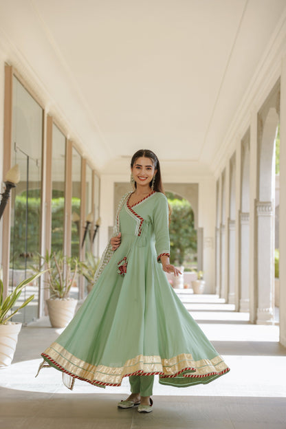 Mint Green Gota Suit Set