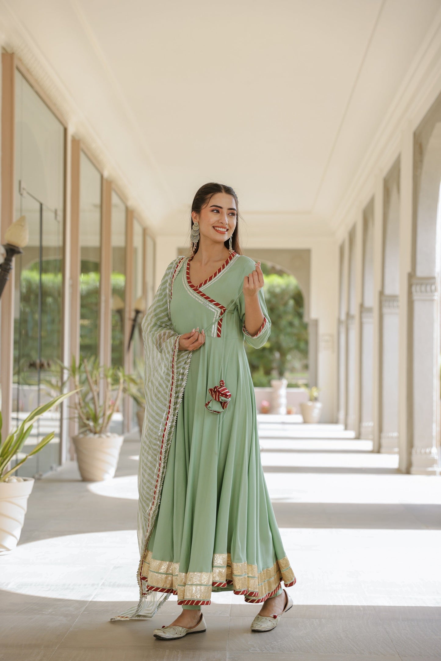 Mint Green Gota Suit Set