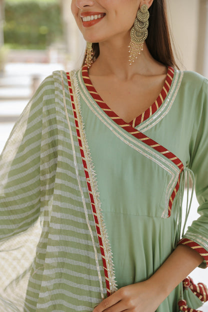Mint Green Gota Suit Set