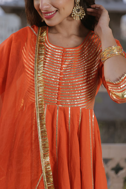 Squash Orange Gota Suit Set
