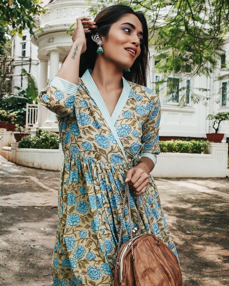 Green Angrakha Dress